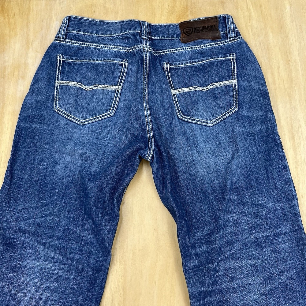 Rock & Roll Double Barrel Jeans Mens 33x30 Relaxed Fit Straight Leg - Picture 5 of 13